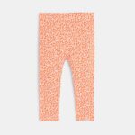 OBAIBI BABY GIRL TEXTURED FLORAL PRINT LEGGINGS - ORANGE