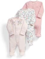 MAMAS AND PAPAS (3 IN 1) SLEEP SUITS "FLORAL DESIGN" - Image 3