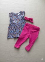 TIAGHRB 2PIECE ARMLESS GOWN AND LEGGINGS TROUSER (FLORAL AND PINK) - Image 2