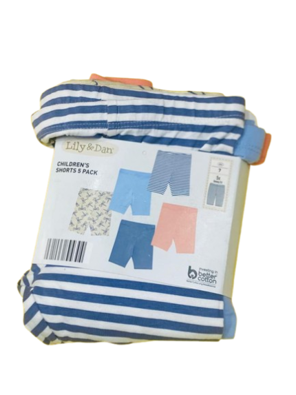 LILY & DAN CHILDREN'S 5 IN 1 MULTI-COLOR SHORT