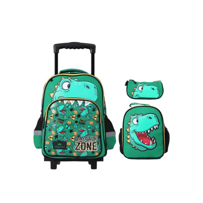 GLOSSY BIRD TROLLEY BAG WITH LUNCH BAG  (GB5244T) - Image 1