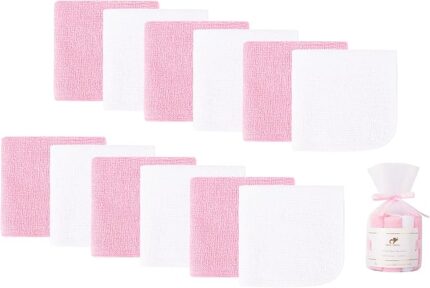 PREMIUM BEBE FAVOUR BABY WASHCLOTH (PINK & WHITE)