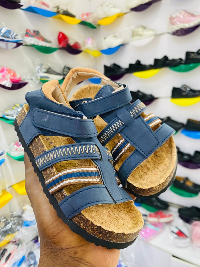 NAVY BLUE BOY'S COMFORT CORK SANDAL - Image 1