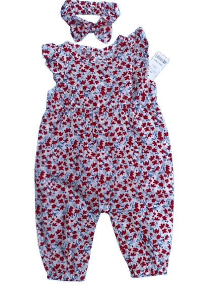 CUTE KOALA ROMPER WITH ROSE FLOWER DESIGN