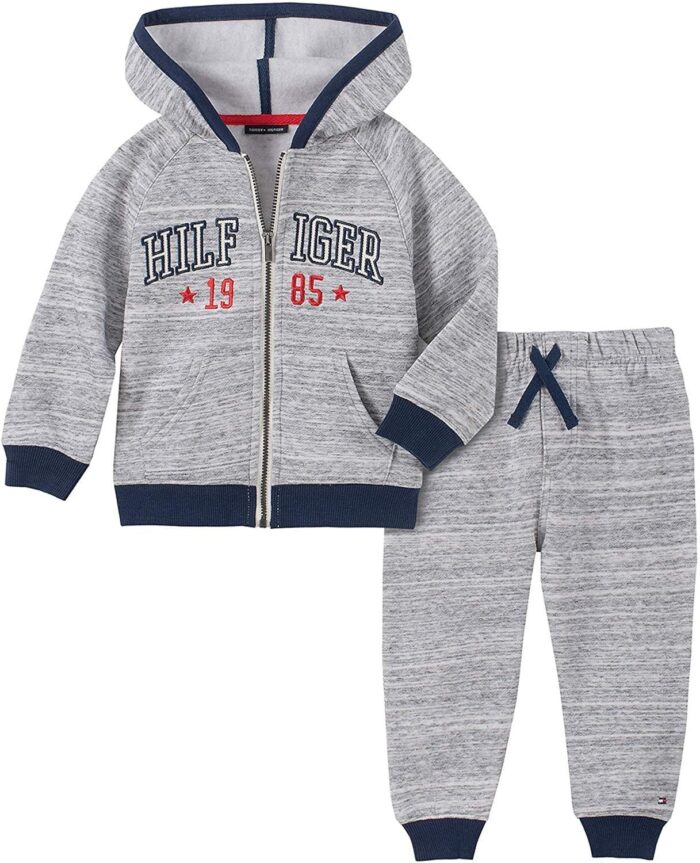 TOMMY HILFIGER GREY HOODIE JOG SET - Image 1