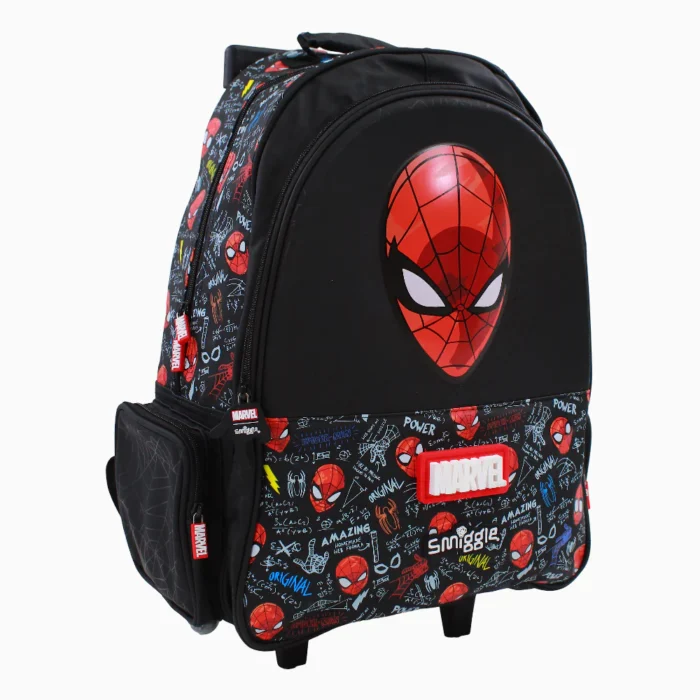 SMIGGLES SPIDERMAN TROLLEY BLACK BAG - 18 INCHES - Image 7