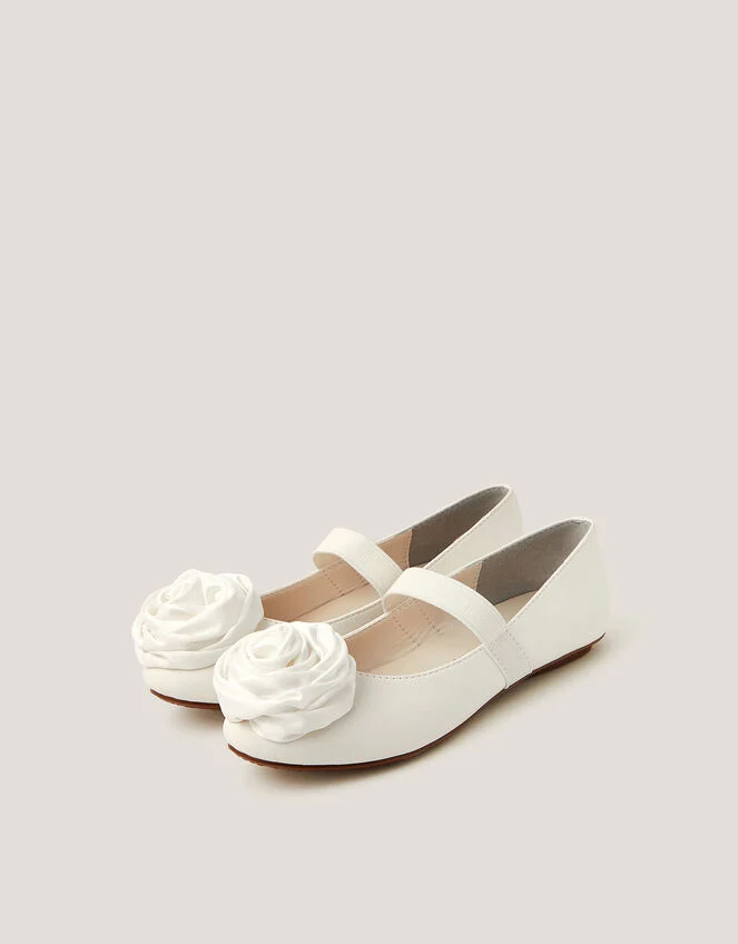 01_54901010016_1 ROSETTE STRAP BALLET FLAT MONSOON IVORY SHOE - Image 1