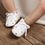 Anrenity Baby Sneakers for Girls Boys Lace up Moccasins Infant Soft Sole - Image 2