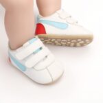 Baby Boys Girls Oxford Shoes Hard Bottom Lace Up Sneaker PU Leather - Image 2