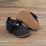 Adorable Bowknot Non-Slip Soft Sole Baby Shoes for Walking, Sizes 0-18 Months - Image 2