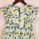 FRENCH CONNECTION GIRL BLUE AND LEMON SUMMER FLORAL RUFFLES - Image 5