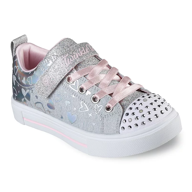 5147708_Gray_Silver TODDLER GIRLS CAUSAL SKECHER /GREY, PINK & WHITE/ SIZE 27 - Image 1