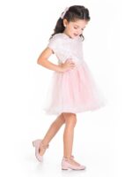 Luna Moon Cherry Crumble Girls Pink and Silver Sequined Embellished Dress - Image 4