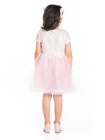 Luna Moon Cherry Crumble Girls Pink and Silver Sequined Embellished Dress - Image 3