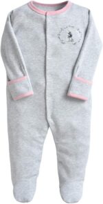 Baby Cotton Pyjama Set 3PCS Unisex Onesie Long Sleeve Overalls Cotton Romper, 0-12 Months, Grey - Image 2