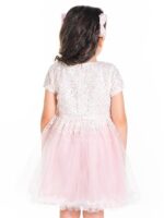 Luna Moon Cherry Crumble Girls Pink and Silver Sequined Embellished Dress - Image 6