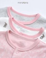 Baby Cotton Pyjama Set 3PCS Unisex Onesie Long Sleeve Overalls Cotton Romper, 0-12 Months, Grey - Image 6
