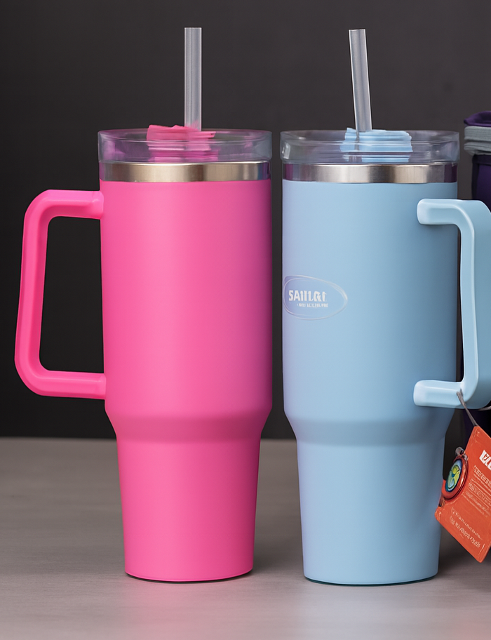 Copilot_20251127_111443 Eurosonic insulated tumblers with handles and straws - Image 1