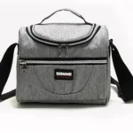 SANNE insulated lunch bag in grey oxford cloth material