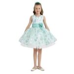 BONNIE JEANS DRESS / GREEN & WHITE - Image 3