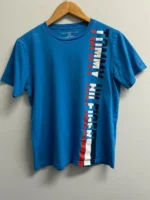 TOMMY HILFIGGER BIG BOY T-SHIRT BLUE/LOGO GRAPHIC SHORT SLEEVE - Image 4