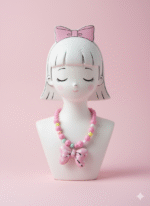 GIRLS PINK NECKLACE WITH BRACELET - Image 3
