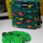 Sannea insulated lunch bag with a dinosaur pattern