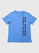 TOMMY HILFIGGER BIG BOY T-SHIRT BLUE/LOGO GRAPHIC SHORT SLEEVE - Image 7