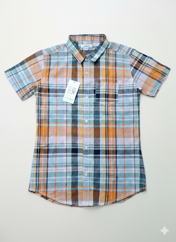 unnamed - 2025-11-21T185715.179 OKAIDI STYLISH MULTI-COLOUR PLAID SHORT SLEEVE (03) - Image 1