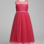 EDITION NET DRESS WITH SILVER TRIMMES RED/ 3YRS SIZE