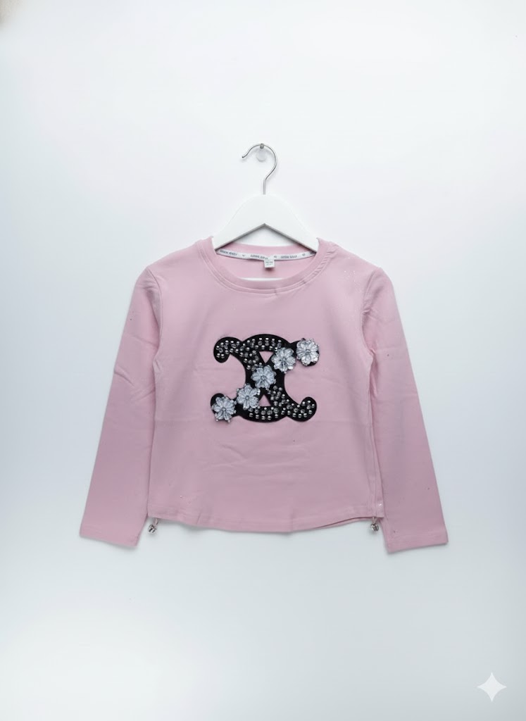 unnamed - 2025-11-26T122336.610 "Petal-Edge" Pink Rhinestone Top - Image 1