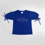 Royal Blue Broderie Anglaise Puff Sleeve Tee