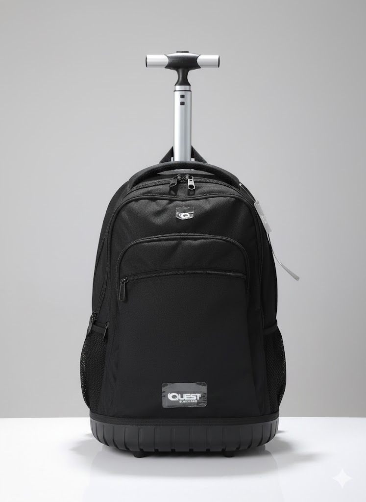 unnamed - 2025-11-27T134456.576 QUEST TROLLEY BAG / BLACK TROLLING BACKPACK WITH LUCH BAG - Image 1
