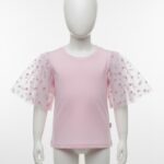 Sheer Dot Puff Sleeve Top