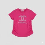 Hot Pink Rhinestone Logo Top
