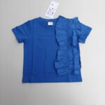 Blue Asymmetrical Ruffle Top