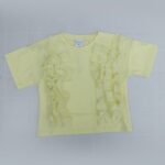 Bright Yellow Top with Ruffle Shoulder Detail