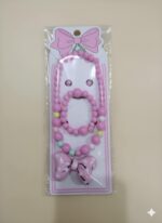 GIRLS PINK NECKLACE WITH BRACELET - Image 2