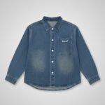 Medium Wash Denim Overshirt/Shirt with Single Chest Pocket