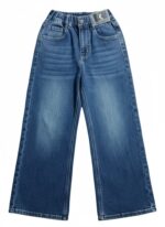 Blue denim wide-leg jeans