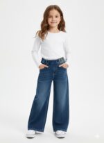Blue denim wide-leg jeans - Image 2