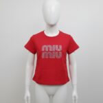 Girls red miu miu short-sleeve top