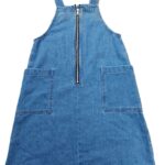 GU Denim front zip  sleeveless dress