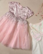 Luna Moon Cherry Crumble Girls Pink and Silver Sequined Embellished Dress - Image 8