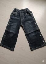 Comfort-Fit Dark Wash Elastic Waist Trouser