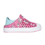 SKECHERS FLEX CASUAL SHOE-PINK/WHITE/GREEN-UNCORN DESIGN