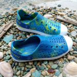 SKECHERS FLEX CASUAL SHOE-BLUE/LEMON/WHITE