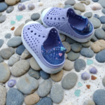 SKECHERS FLEX CASUAL SHOE- PURPLE/WHITE-STAR DESIGN