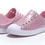 SKECHER FLEX CASUAL SHOE-PINK/GLITTER MIXED/WHT