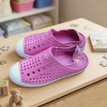 SKECHER FLEX CASUAL SHOE- PINK/WHITE-STAR DESIGN
